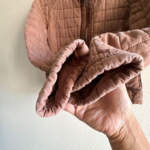 Blank NYC Jacket Womens XS Brown Patch Pocket Quilted Zip Happy Camper - Picture 9 of 11